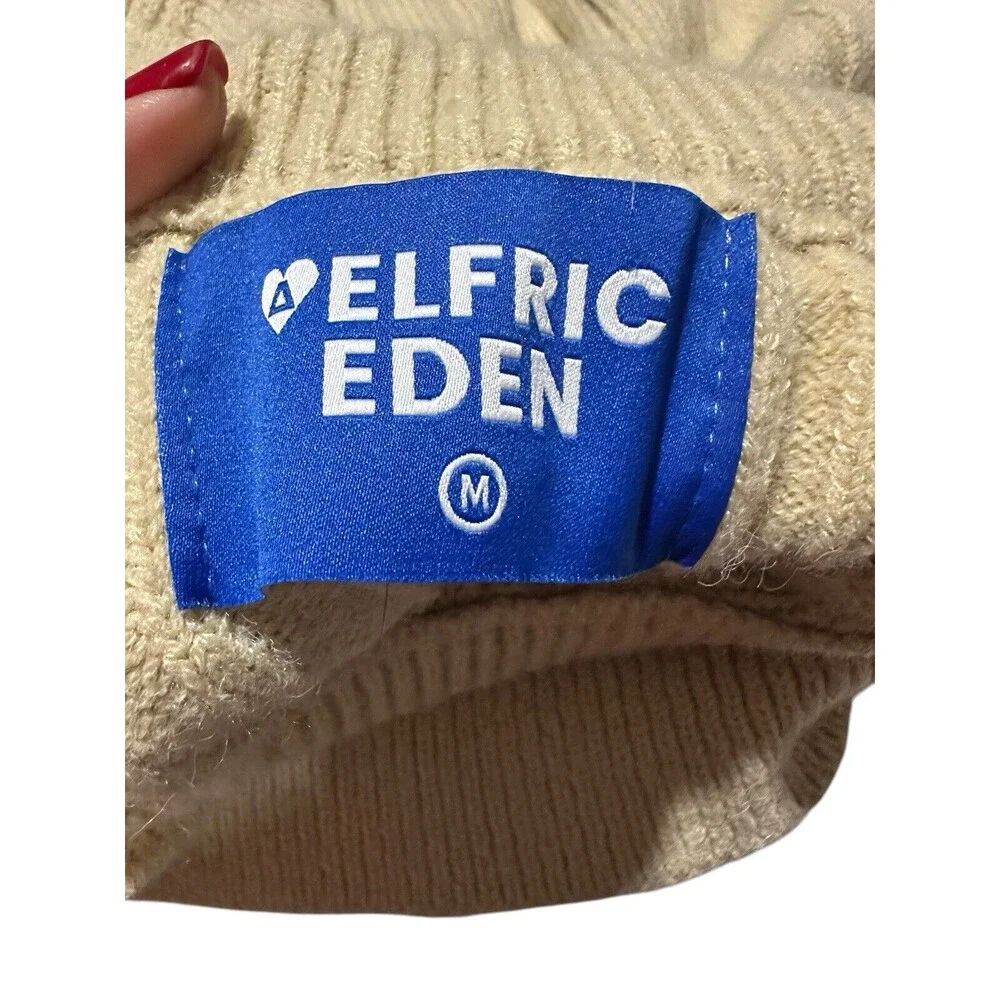 Aelfric Eden Men's‎ Medium Chunky Cable Knit Mock Neck Pullover Sweater #M2-5